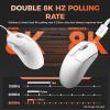 imageDAREU A950 Wing 8K Lightweight Wireless Gaming Mouse 123oz 35g Custom PAW3950 30K Optical Sensor WiredWireless Dual 8k Polling Rate Symmetrical 5 Programmable Buttons70H BatteryWhite