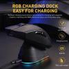 imageDAREU A950 Wireless Gaming Mouse with RGB Charging Dock88g Lightweight Programmable TriMode Wireless Mouse Gaming Up to 12K DPI1000Hz120Hrs Playtime with RGB Backlit Great for PC MacBlack
