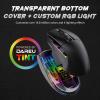 imageDAREU A955 Lightweight Wireless Gaming Mouse with RGB Charging Dock TriMode 24GUSBCBT Mouse Up to 12K DPI Optical Sensor KBS II Buttons Fully Programmable 120 Hr BatteryBlack
