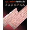 imageDAREU COOL60 60 Hall Effect Gaming Keyboard with Magnetic Switch SOCD 001mm Actuation Adjustable Rapid Trigger8000 Hz Polling Frosted Transparent Keycaps Hotswap RGB BacklitPink