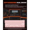 imageDAREU COOL60 60 Hall Effect Gaming Keyboard with Magnetic Switch SOCD 001mm Actuation Adjustable Rapid Trigger8000 Hz Polling Frosted Transparent Keycaps Hotswap RGB BacklitPink