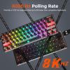 imageDAREU COOL60 60 Hall Effect Gaming Keyboard with Magnetic Switch SOCD 001mm Actuation Adjustable Rapid Trigger8000 Hz Polling Frosted Transparent Keycaps Hotswap RGB BacklitBlack
