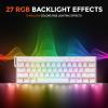 imageDAREU COOL60 60 Hall Effect Gaming Keyboard with Magnetic Switch SOCD 001mm Actuation Adjustable Rapid Trigger8000 Hz Polling Frosted Transparent Keycaps Hotswap RGB BacklitWhite