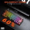 imageDAREU COOL60 60 Hall Effect Gaming Keyboard with Magnetic Switch SOCD 001mm Actuation Adjustable Rapid Trigger8000 Hz Polling Frosted Transparent Keycaps Hotswap RGB BacklitBlack