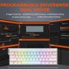imageDAREU COOL60 60 Hall Effect Gaming Keyboard with Magnetic Switch SOCD 001mm Actuation Adjustable Rapid Trigger8000 Hz Polling Frosted Transparent Keycaps Hotswap RGB BacklitWhite