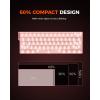 imageDAREU COOL60 60 Hall Effect Gaming Keyboard with Magnetic Switch SOCD 001mm Actuation Adjustable Rapid Trigger8000 Hz Polling Frosted Transparent Keycaps Hotswap RGB BacklitPink