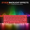 imageDAREU COOL60 60 Hall Effect Gaming Keyboard with Magnetic Switch SOCD 001mm Actuation Adjustable Rapid Trigger8000 Hz Polling Frosted Transparent Keycaps Hotswap RGB BacklitRed