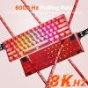 imageDAREU COOL60 60 Hall Effect Gaming Keyboard with Magnetic Switch SOCD 001mm Actuation Adjustable Rapid Trigger8000 Hz Polling Frosted Transparent Keycaps Hotswap RGB BacklitRed