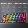 imageDAREU COOL60 60 Hall Effect Gaming Keyboard with Magnetic Switch SOCD 001mm Actuation Adjustable Rapid Trigger8000 Hz Polling Frosted Transparent Keycaps Hotswap RGB BacklitBlack