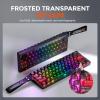 imageDAREU COOL60 60 Hall Effect Gaming Keyboard with Magnetic Switch SOCD 001mm Actuation Adjustable Rapid Trigger8000 Hz Polling Frosted Transparent Keycaps Hotswap RGB BacklitBlack