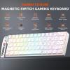 imageDAREU COOL60 60 Hall Effect Gaming Keyboard with Magnetic Switch SOCD 001mm Actuation Adjustable Rapid Trigger8000 Hz Polling Frosted Transparent Keycaps Hotswap RGB BacklitWhite