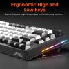 imageDAREU EK75 Wired Mechanical Keyboard75 Keyboard with Volume KnobGasket Mount Mechanical Gaming Keyboards81 Keys Rainbow SidelitPBT KeycapsLinear Dream Switch for PC Laptop  WhiteBlackWhite