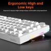 imageDAREU EK75 Wired Mechanical Keyboard75 Keyboard with Volume KnobGasket Mount Mechanical Gaming Keyboards81 Keys Rainbow SidelitPBT KeycapsLinear Dream Switch for PC Laptop  WhiteWhite