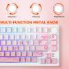 imageDAREU EK75PRO Sakura Pink Wireless Mechanical Gaming Keyboard and Wireless Gaming Mouse with Charging Dock ComboHiFi Dream Switch