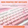 imageDAREU EK75PRO Sakura Pink Wireless Mechanical Gaming Keyboard75 Hot Swap Creamy Keyboard with KnobRGB BacklitGasket Custom StructureSide Printed PBT Keycaps24GhzBT51USBC for WinMACSakura Pink