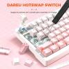imageDAREU EK75PRO Sakura Pink Wireless Mechanical Gaming Keyboard75 Hot Swap Creamy Keyboard with KnobRGB BacklitGasket Custom StructureSide Printed PBT Keycaps24GhzBT51USBC for WinMACSakura Pink