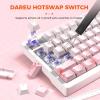 imageDAREU EK75PRO Sakura Pink Wireless Mechanical Gaming Keyboard75 Hot Swap Creamy Keyboard with KnobRGB BacklitGasket Custom StructureSide Printed PBT Keycaps24GhzBT51USBC for WinMACSakura Pink