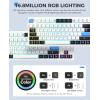 imageDAREU EK87PRO 80 Wireless Mechanical Gaming KeyboardTKL TriMode RGB Keyboard with HotSwappablePBT KeycapsGasket Mount6Layer Padding for WinMacWhite Blue
