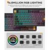 imageDAREU EK98PRO Wireless Mechanical Keyboard Gasket Hot Swappable Custom Prelubed Linear Switches Side Printed PBT Keycaps BT5024GHzUSBC RGB Backlit Gaming Keyboard for WinMacBlack