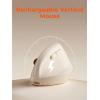 imageDAREU Ergonomic Vertical Wireless Mouse24GHz  BT Optical Vertical Mice with Ergo Design for Comfort and Reduced Wrist Strain3 MultiDevice Connectivity for ComputerPCLaptop Suit for Small Handoff white