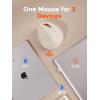 imageDAREU Ergonomic Vertical Wireless Mouse24GHz  BT Optical Vertical Mice with Ergo Design for Comfort and Reduced Wrist Strain3 MultiDevice Connectivity for ComputerPCLaptop Suit for Small Handoff white