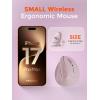 imageDAREU Ergonomic Vertical Wireless Mouse24GHz  BT Optical Vertical Mice with Ergo Design for Comfort and Reduced Wrist Strain3 MultiDevice Connectivity for ComputerPCLaptop Suit for Small HandPink