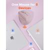 imageDAREU Ergonomic Vertical Wireless Mouse24GHz  BT Optical Vertical Mice with Ergo Design for Comfort and Reduced Wrist Strain3 MultiDevice Connectivity for ComputerPCLaptop Suit for Small HandPink