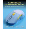 imageDAREU Wireless Gaming Mouse with Charging Dock Rechargeable RGB12K DPI7 Programmable Buttons HighPrecision Sensor 300IPS 1000Hz for PC Notebook MacBlueWhite