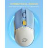 imageDAREU Wireless Gaming Mouse with Charging Dock Rechargeable RGB12K DPI7 Programmable Buttons HighPrecision Sensor 300IPS 1000Hz for PC Notebook MacBlueWhite