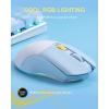 imageDAREU Wireless Gaming Mouse with Charging Dock Rechargeable RGB12K DPI7 Programmable Buttons HighPrecision Sensor 300IPS 1000Hz for PC Notebook MacBlueWhite