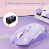 imageDAREU Wireless Gaming Mouse with Charging Dock Rechargeable RGB12K DPI7 Programmable Buttons HighPrecision Sensor 300IPS 1000Hz for PC Notebook MacDream Purple  Charging Dock