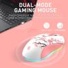 imageDAREU Wireless Gaming Mouse with Charging Dock Rechargeable RGB12K DPI7 Programmable Buttons HighPrecision Sensor 300IPS 1000Hz for PC Notebook MacSakura Pink  Charging Dock