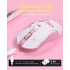 imageDAREU Wireless Gaming Mouse with Charging Dock Rechargeable RGB12K DPI7 Programmable Buttons HighPrecision Sensor 300IPS 1000Hz for PC Notebook MacSakura Pink