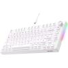imageDAREU EK75 Wired Mechanical Keyboard75 Keyboard with Volume KnobGasket Mount Mechanical Gaming Keyboards81 Keys Rainbow SidelitPBT KeycapsLinear Dream Switch for PC Laptop  WhiteWhite