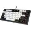 imageDAREU EK75 Wired Mechanical Keyboard75 Keyboard with Volume KnobGasket Mount Mechanical Gaming Keyboards81 Keys Rainbow SidelitPBT KeycapsLinear Dream Switch for PC Laptop  WhiteBlackWhite