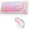 imageDAREU EK75PRO Sakura Pink Wireless Mechanical Gaming Keyboard and Wireless Gaming Mouse with Charging Dock ComboCloud Switch