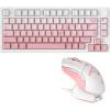 imageDAREU EK75PRO Sakura Pink Wireless Mechanical Gaming Keyboard and Wireless Gaming Mouse with Charging Dock ComboHiFi Dream Switch