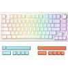 imageDAREU EK75RT Rapid Trigger Wired Gaming Keyboard Hall Effect Magnetic Switch Mechanical Keyboard Adjustable Actuation 75 TKL with Knob Magnetic Sensing RGB Backlit PBT Keycaps for FPSWhite