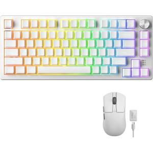 imageDAREU EK75RT Rapid Trigger Hall Effect Magnetic Switch Mechanical Gaming Keyboard and A950 Wing 8K 35g UltraLightweight Wireless Gaming Mouse Combo