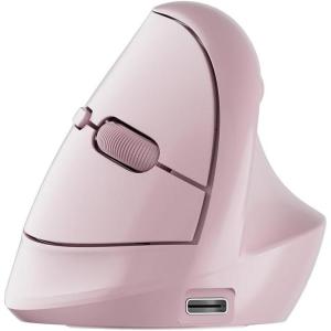 imageDAREU Ergonomic Vertical Wireless Mouse24GHz  BT Optical Vertical Mice with Ergo Design for Comfort and Reduced Wrist Strain3 MultiDevice Connectivity for ComputerPCLaptop Suit for Small HandPink