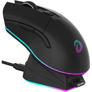 imageDAREU Wireless Gaming Mouse with Charging Dock Rechargeable RGB12K DPI7 Programmable Buttons HighPrecision Sensor 300IPS 1000Hz for PC Notebook MacBlack Charging Dock