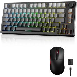imageDAREU Wireless Keyboard and MouseEK75 PRO 75 Wireless Mechanical Gaming Keyboard ampampA950 Wing 35g UltraLightweight 8K Polling Rate Wireless Gaming Mouse Combo