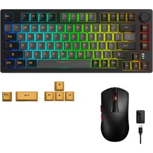 imageDAREU Wireless Keyboard and MouseEK75PRO 75 Wireless Mechanical Gaming Keyboard ampampA950 Wing 35g UltraLightweight 8K Polling Rate Wireless Gaming Mouse Combo