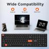 imageDAREU Wireless Rechargeable Keyboard Full Size Wireless Keyboard 4Device Free Switching24GBT with Number Pad and 12 Multimedia Keys for ComputerDesktopPCLaptopPhone and Windows 1110