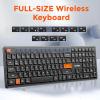 imageDAREU Wireless Rechargeable Keyboard Full Size Wireless Keyboard 4Device Free Switching24GBT with Number Pad and 12 Multimedia Keys for ComputerDesktopPCLaptopPhone and Windows 1110