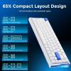 imageDAREU COOL68 60 Wired Gaming Keyboard Rapid Trigger Magnetic Switch Keyboard with 8000Hz Polling Rate Adjustable Actuation 01ms Latency Gasket Mount Hot swappable RGB LightBlue White
