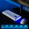 imageDAREU COOL68 60 Wired Gaming Keyboard Rapid Trigger Magnetic Switch Keyboard with 8000Hz Polling Rate Adjustable Actuation 01ms Latency Gasket Mount Hot swappable RGB LightBlue White