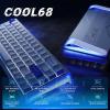 imageDAREU COOL68 60 Wired Gaming Keyboard Rapid Trigger Magnetic Switch Keyboard with 8000Hz Polling Rate Adjustable Actuation 01ms Latency Gasket Mount Hot swappable RGB LightBlue White