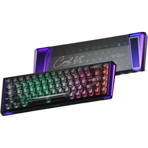 imageDAREU COOL68 60 Wired Gaming Keyboard Rapid Trigger Magnetic Switch Keyboard with 8000Hz Polling Rate Adjustable Actuation 01ms Latency Gasket Mount Hot swappable RGB LightBlack