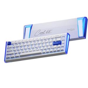 imageDAREU COOL68 60 Wired Gaming Keyboard Rapid Trigger Magnetic Switch Keyboard with 8000Hz Polling Rate Adjustable Actuation 01ms Latency Gasket Mount Hot swappable RGB LightBlue White